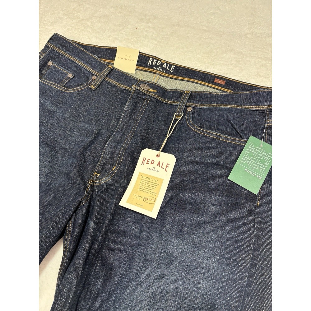 Red Ale‎ by Alesbury Adley Straight Fit Jeans Men's Size 42x30 NWT Navy